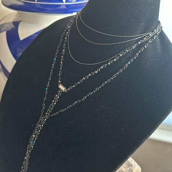 Exquisite multi chain layered with long crystal and chain tassels  gorgeous on - Picture 11 of 12